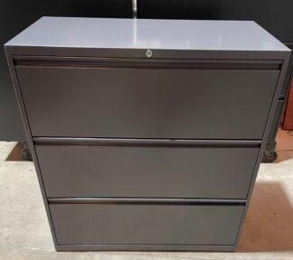 Repainted Charcoal 36"W 3-Drawer Lateral File - Used