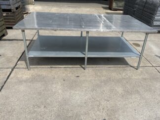 Stainless Steel 4' x 8' Work Table w/ Bottom Shelf (Uline Model H-9658) - Used