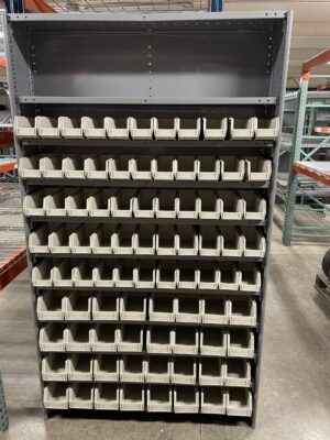 12"x 48" Closed Republic Brand Shelving Unit with 87 Parts Bins - Surplus