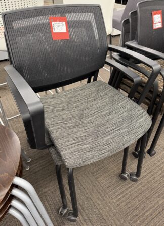 Sitonit Gray Slate Fabric Seat w/ Mesh Back Stack/Visitor Chair - Used