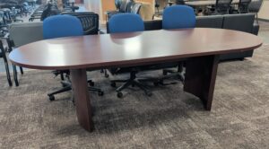 8' Mahogany Racetrack Conference Table - Used - Image 2