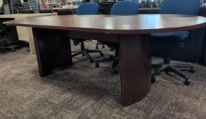 8' Mahogany Racetrack Conference Table - Used - Image 3