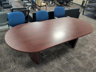 8' Mahogany Racetrack Conference Table - Used