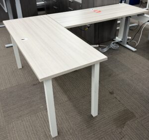 Alternative view of Light Gray Wood Grain Laminate 3-Piece Desk Set - Used
