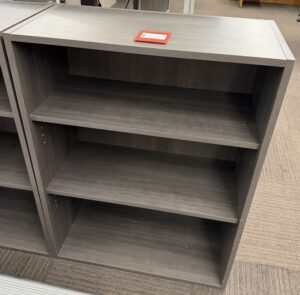 Dark Gray Wood Grain Laminate Bookcase - Used