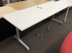 Modern White Nesting Media Table - Used
