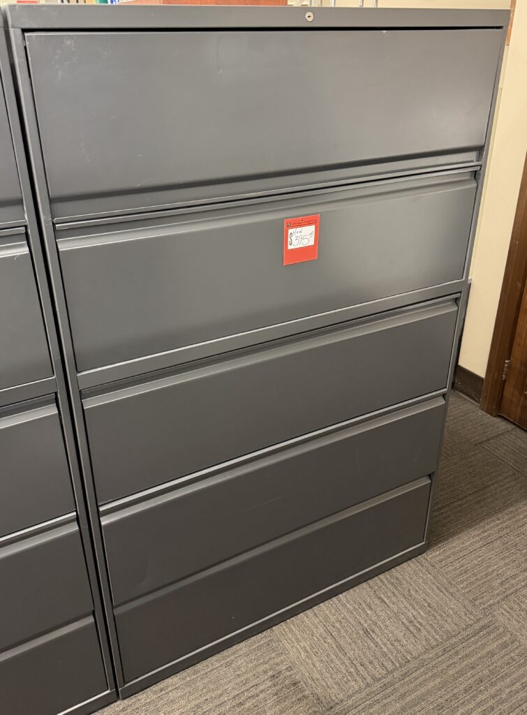Charcoal 42"Wx18"D 5-Drawer Lateral File - Used