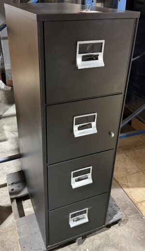 Victor Black 4-Drawer Letter-Sized Vertical Fireproof File Cabinet - Used