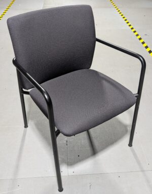 Steelcase Turnstone Charcoal Fabric Stacking Guest Chairs w/ Arms - Used