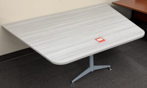 Light Gray Wood Grain Tapered Conference Table - Used