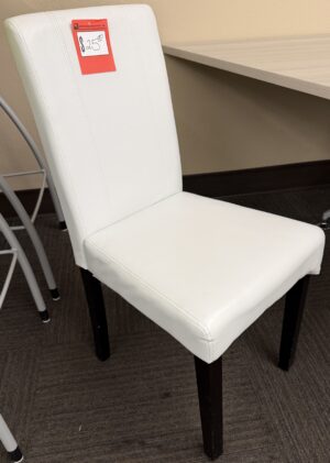 White Faux Leather Dining Chair - Used
