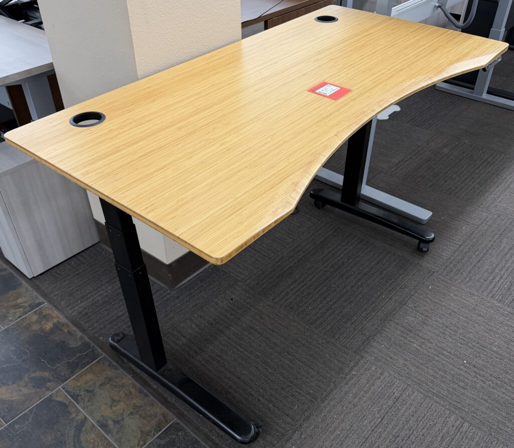60"x30" Tapered Bamboo Height Adjustable Table - Used