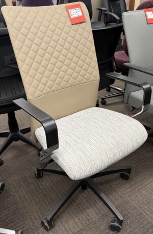 VIA "Pro Form" Leather Highback w/ Earthtone Patterned Fabric Seat - Used