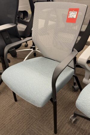VIA "Run II" Guest Chair Sea Foam Fabric Seat w/ Mesh Back - Used