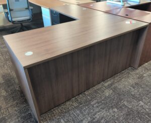 Alternative view of New Performance Furnishings Modern Walnut Desk w/ Used Ped - Used