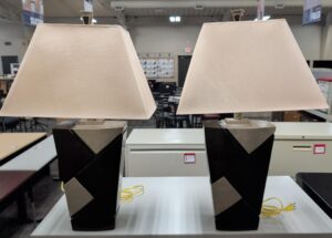Dark Brown Silver/Bronze Accent Lamps - Used