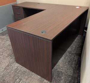 Alternative view of Performance Furnishings Mahogany 66"x78" L-Shape Desk - Used