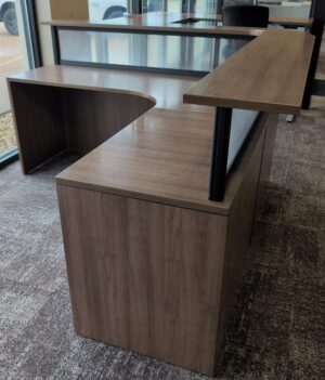 Performance Furnishings Modern Walnut Laminate Reception Desk - Used - Image 3