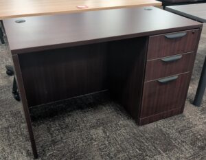 Performance Furnishing Mahogany 24"x48" Single Pedestal Desk - Used